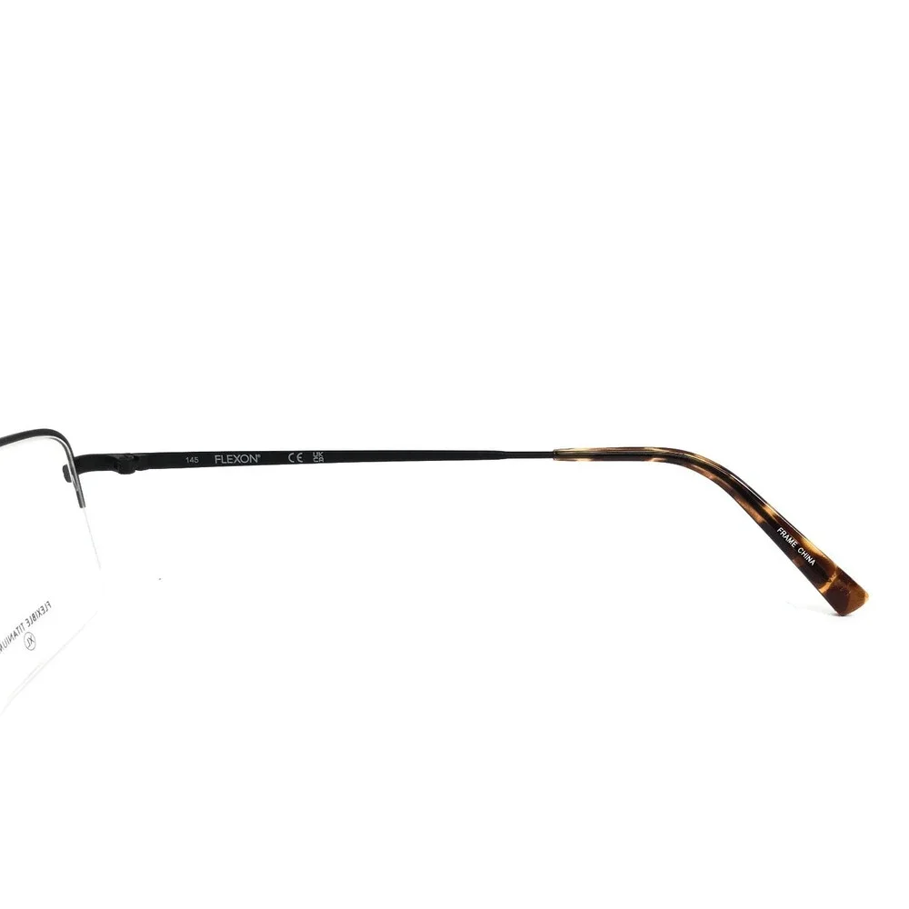 Flexon Eyeglasses Frames H6073 002 Satin Black Matte Titanium 56-18-145